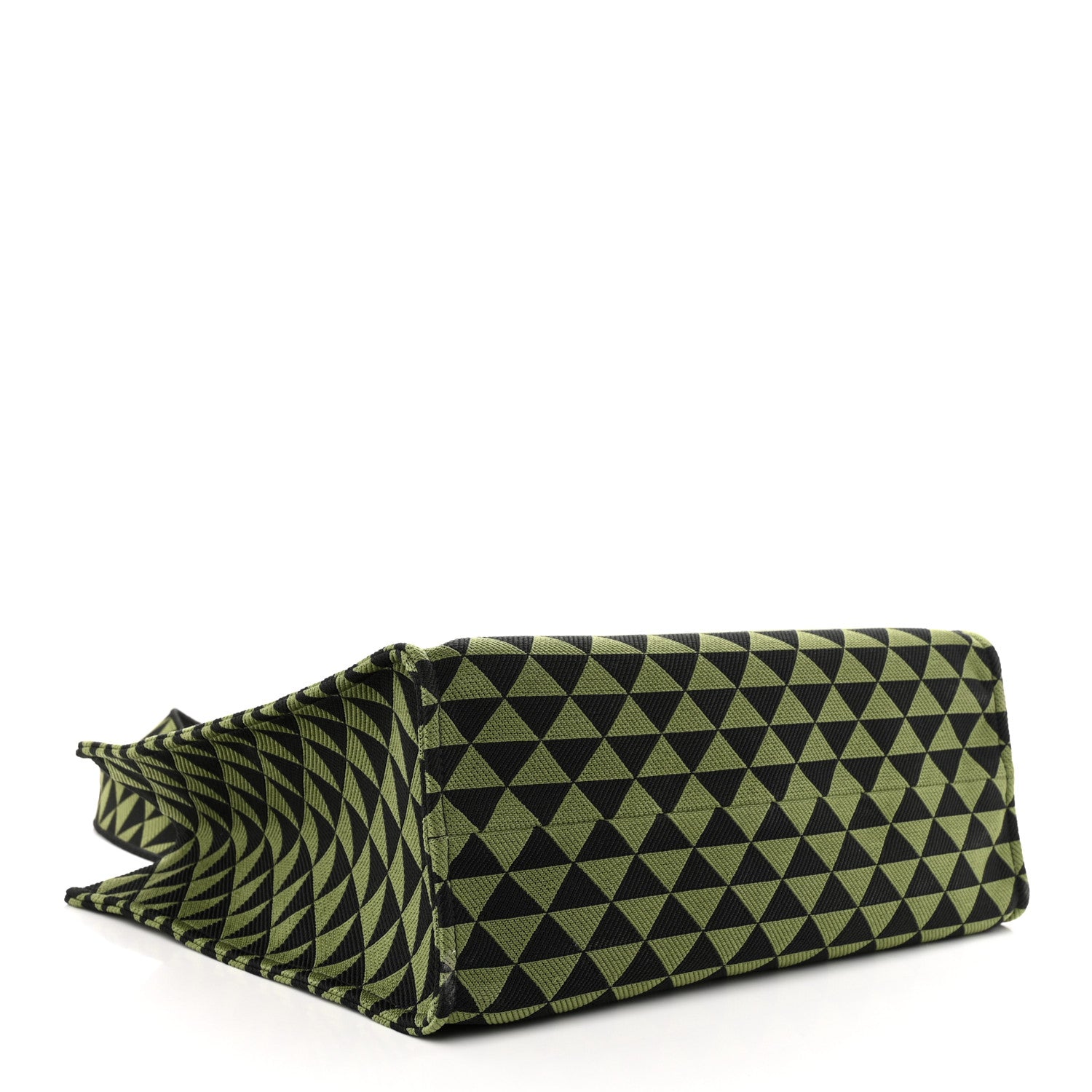 Prada Jacquard Saffiano Triangolo Symbole Embroidered Shopping Tote Black Edera 4 of 10