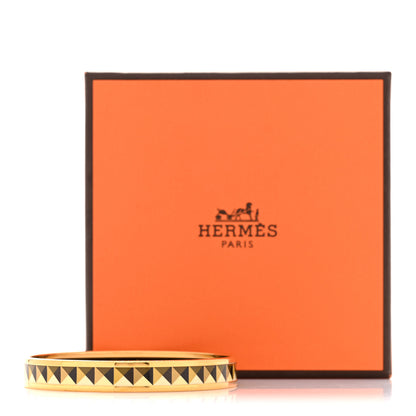 Hermes Enamel Printed Narrow Clous en Trompe l'Oeil Bracelet 65 6 of 6