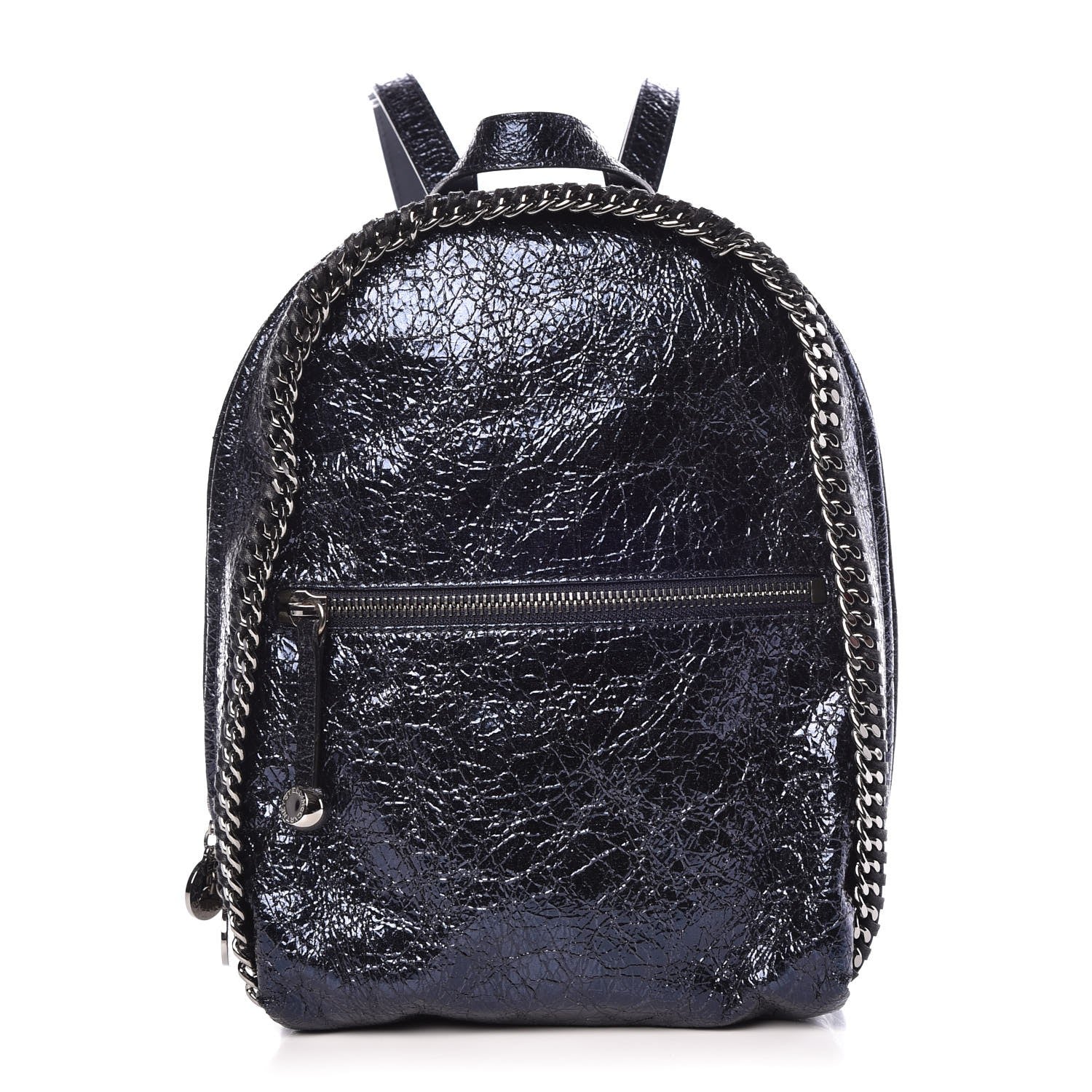 Stella McCartney Metallic Crackle Mini Falabella Backpack Blue 1 of 7