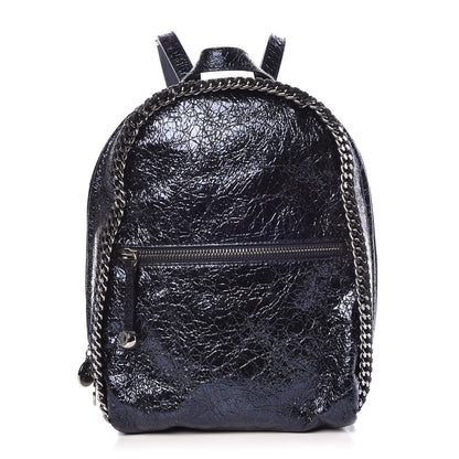 Stella McCartney Metallic Crackle Mini Falabella Backpack Blue 1 of 7