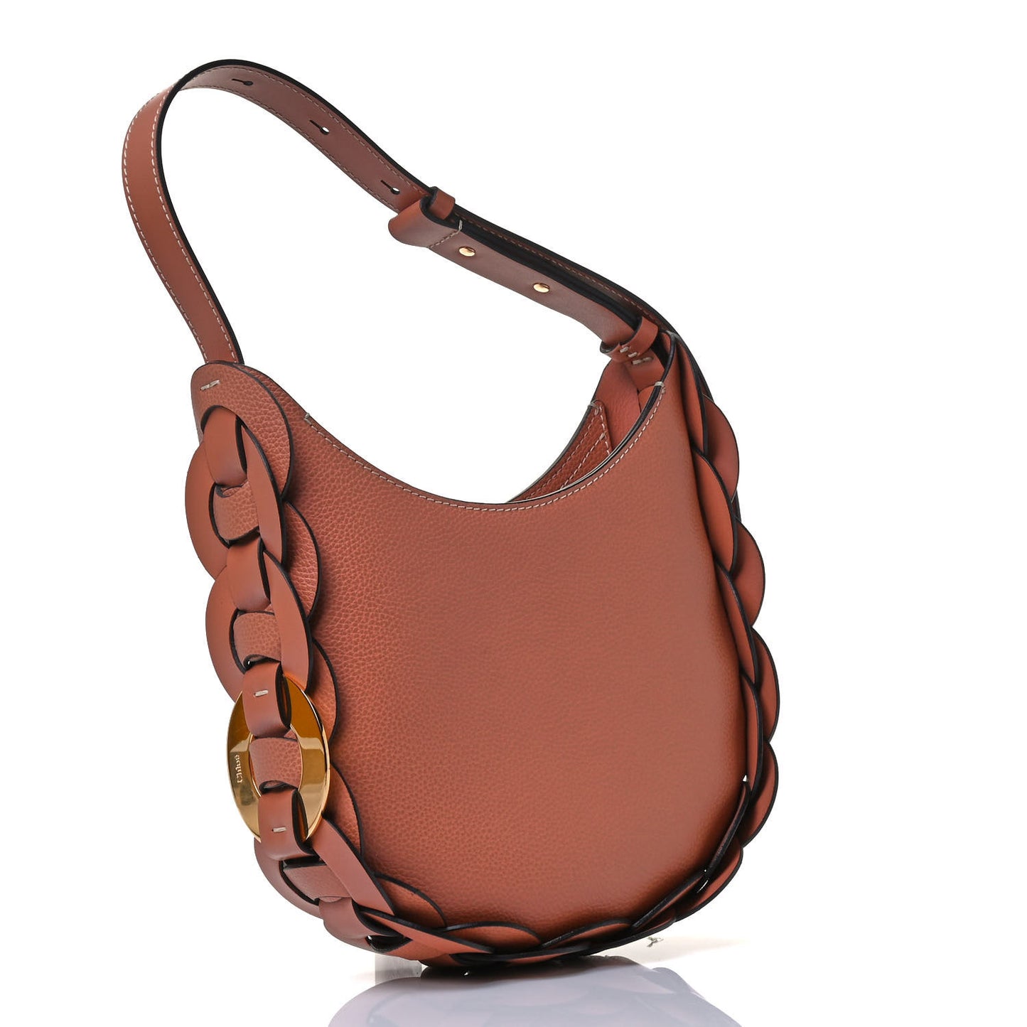 Small Grain Smooth Calfskin Small Darryl Hobo Muted Brown
