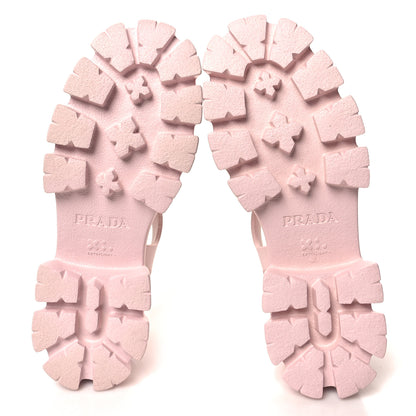 Prada Foam Rubber Metal Triangle Logo Monolith 55mm Cage Sandals 40 Alabastro 5 of 9