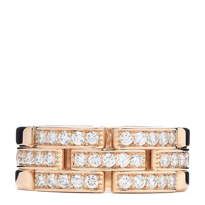 Cartier 18K Yellow Gold Diamond Maillon Panthere 3 Half Rows Paved Ring 54 6.75 1 of 4