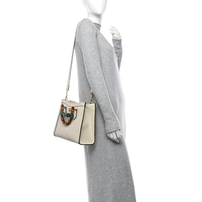 Gucci Monogram Jumbo GG Textured Dollar Calfskin Small Diana Tote Bag Off White 2 of 11