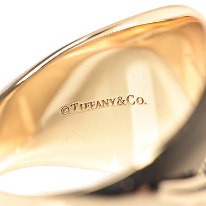Tiffany 18K Yellow Gold Oval Signet Ring 54 6.75 5 of 6