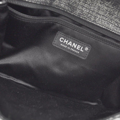 Chanel Glitter Fabric Quilted Clutch w Butterfly Chain 6 of 10