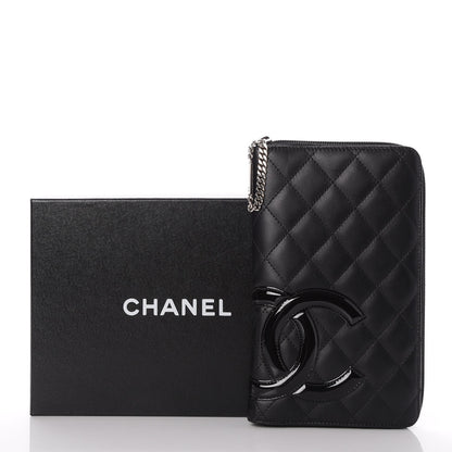 Chanel Calfskin Cambon Zip Around Organizer Wallet Black 9 of 9