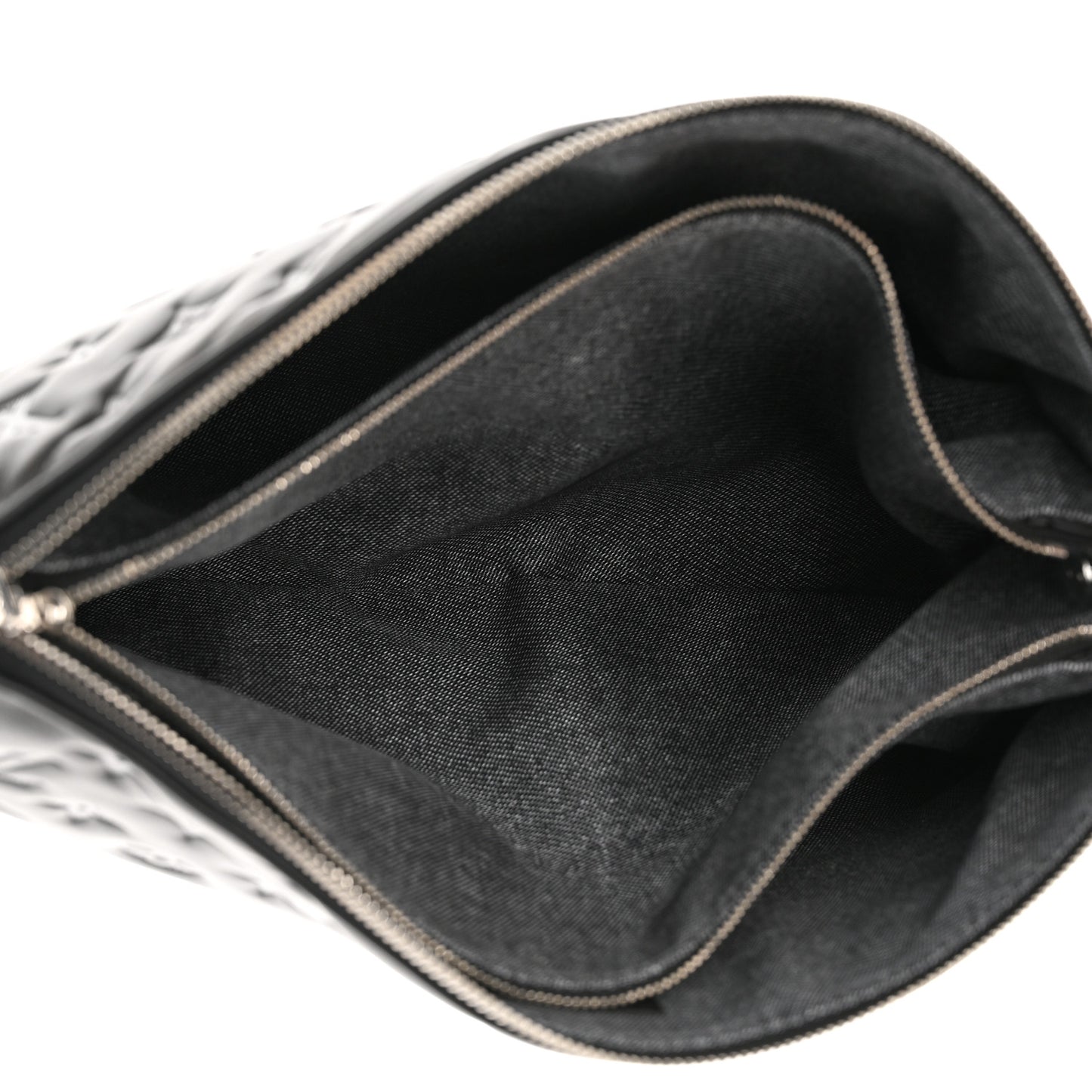 Lambskin Embossed Monogram Coussin MM Black Gray