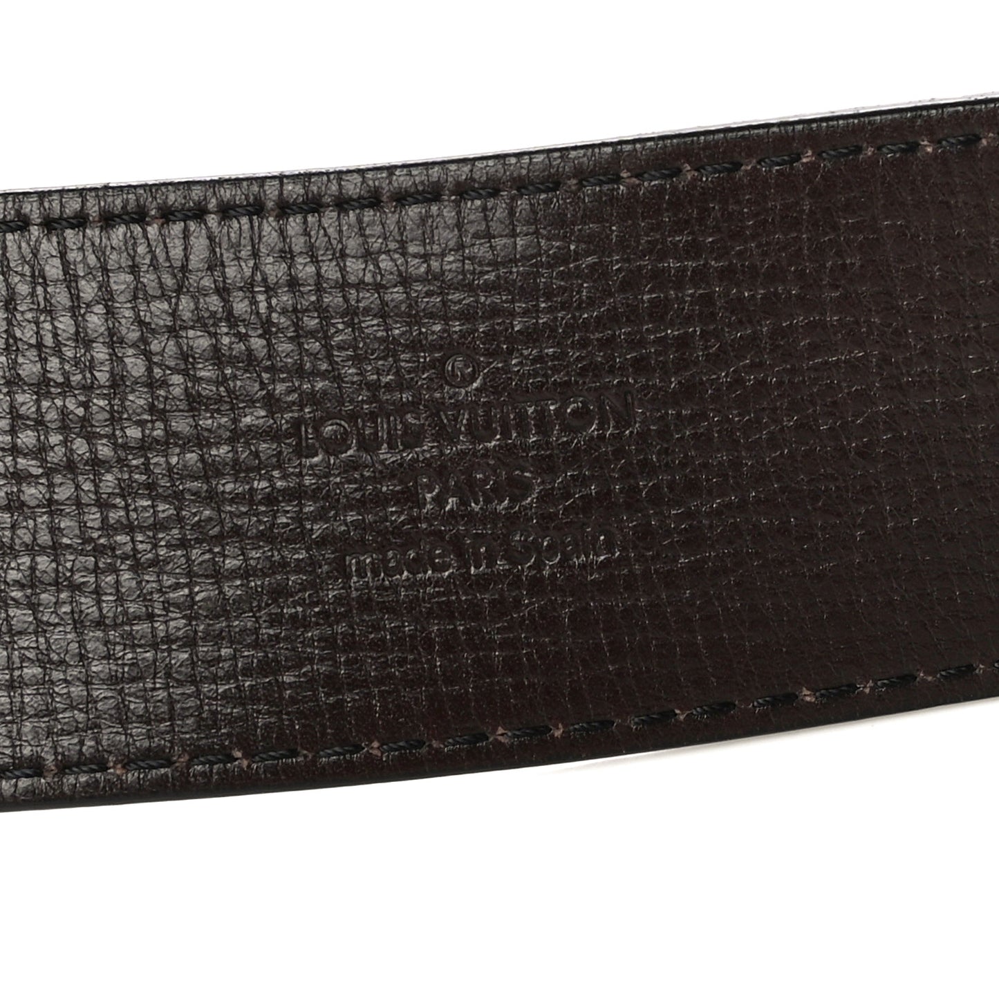Calfskin Monogram LV Initiales Belt 100 40 Coffee