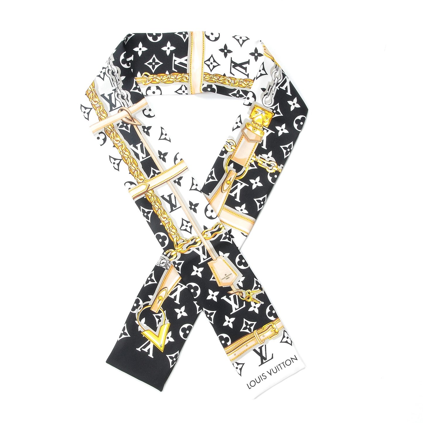 Silk Monogram Confidential Bandeau Black