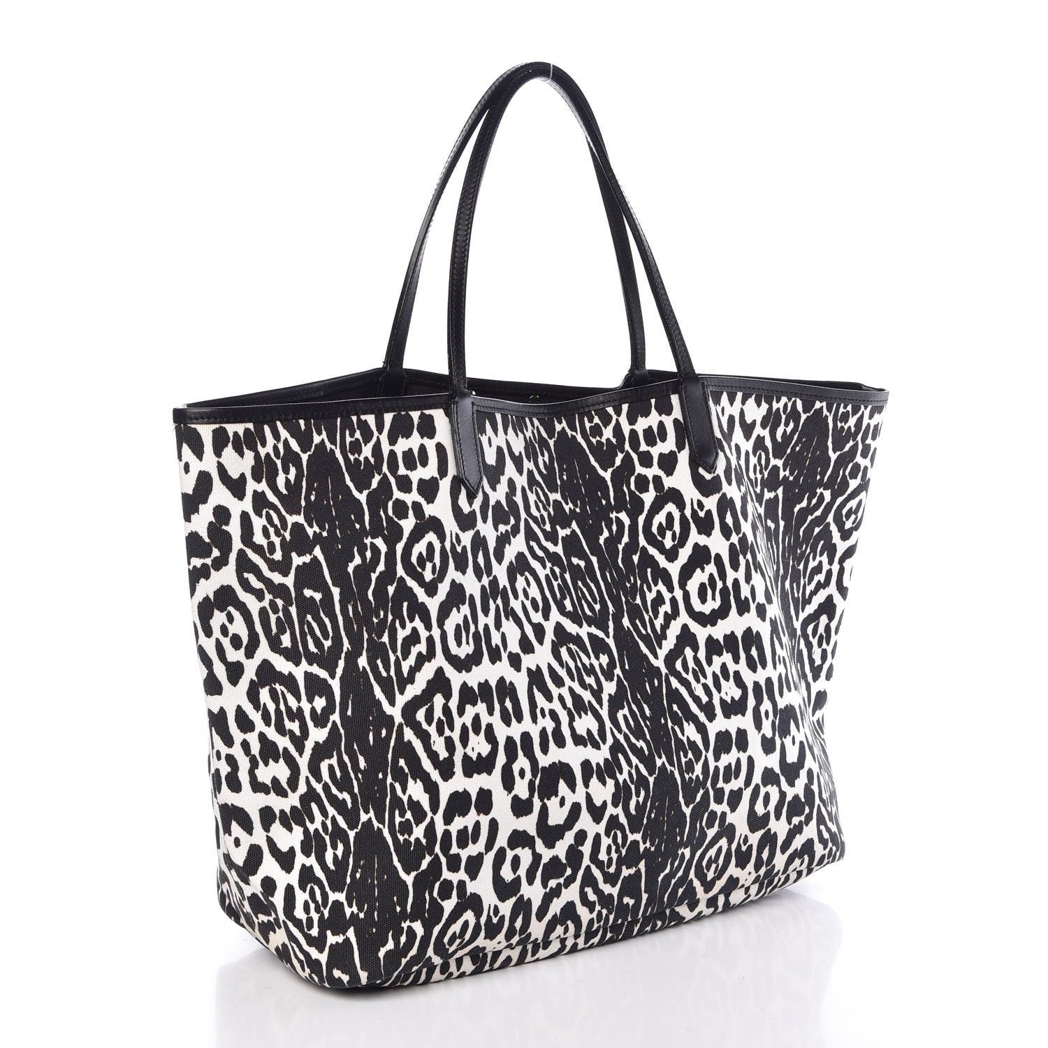 Givenchy Canvas Jaguar Print Large Antigona Tote Black White 3 of 12