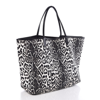 Givenchy Canvas Jaguar Print Large Antigona Tote Black White 3 of 12