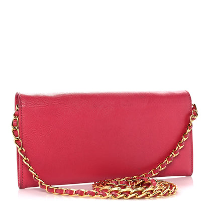 Prada Saffiano Metal Oro Chain Wallet Tamaris 2 of 11