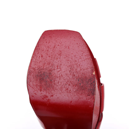 Saint Laurent Patent Textured Tribute 105 Platform Sandals 38 Red 10 of 12