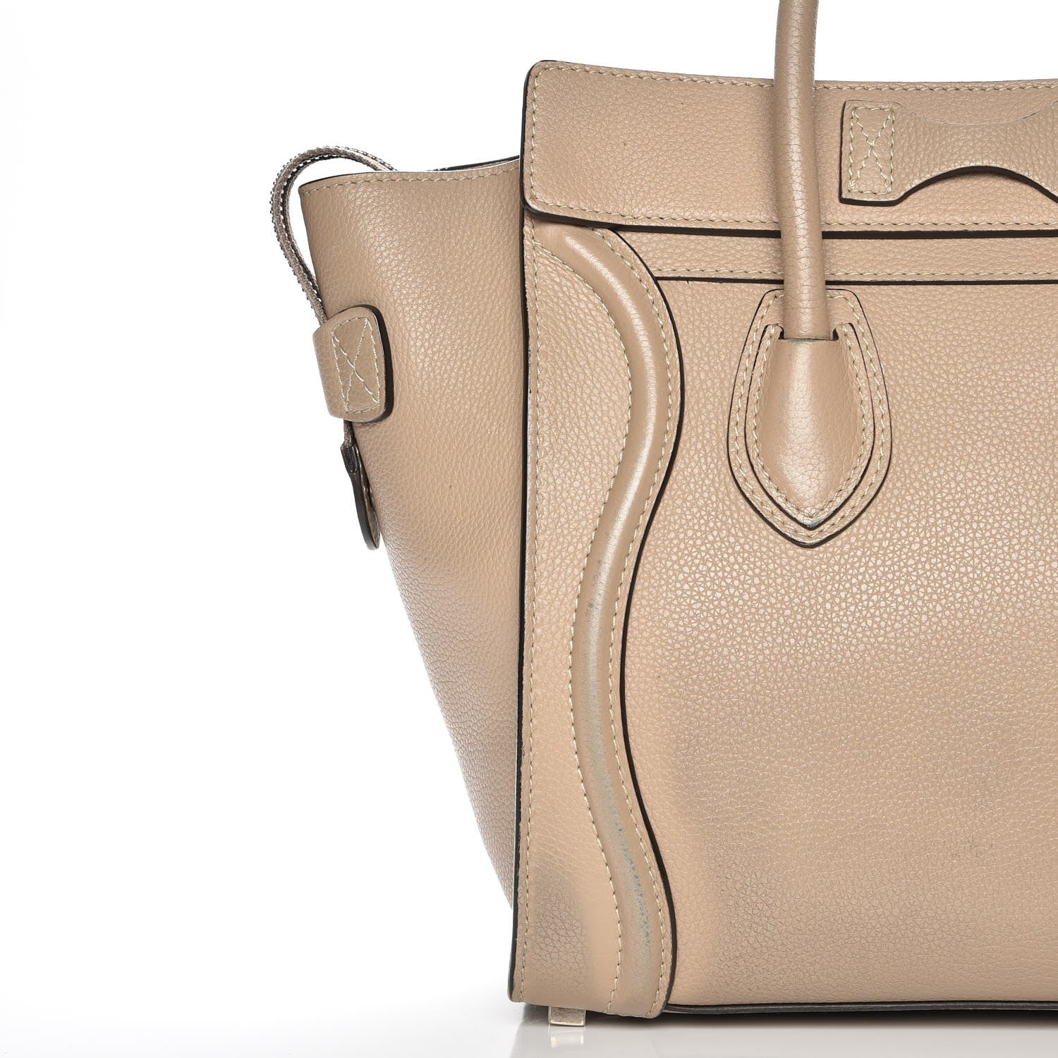 Celine Drummed Calfskin Micro Luggage Dune 10 of 10