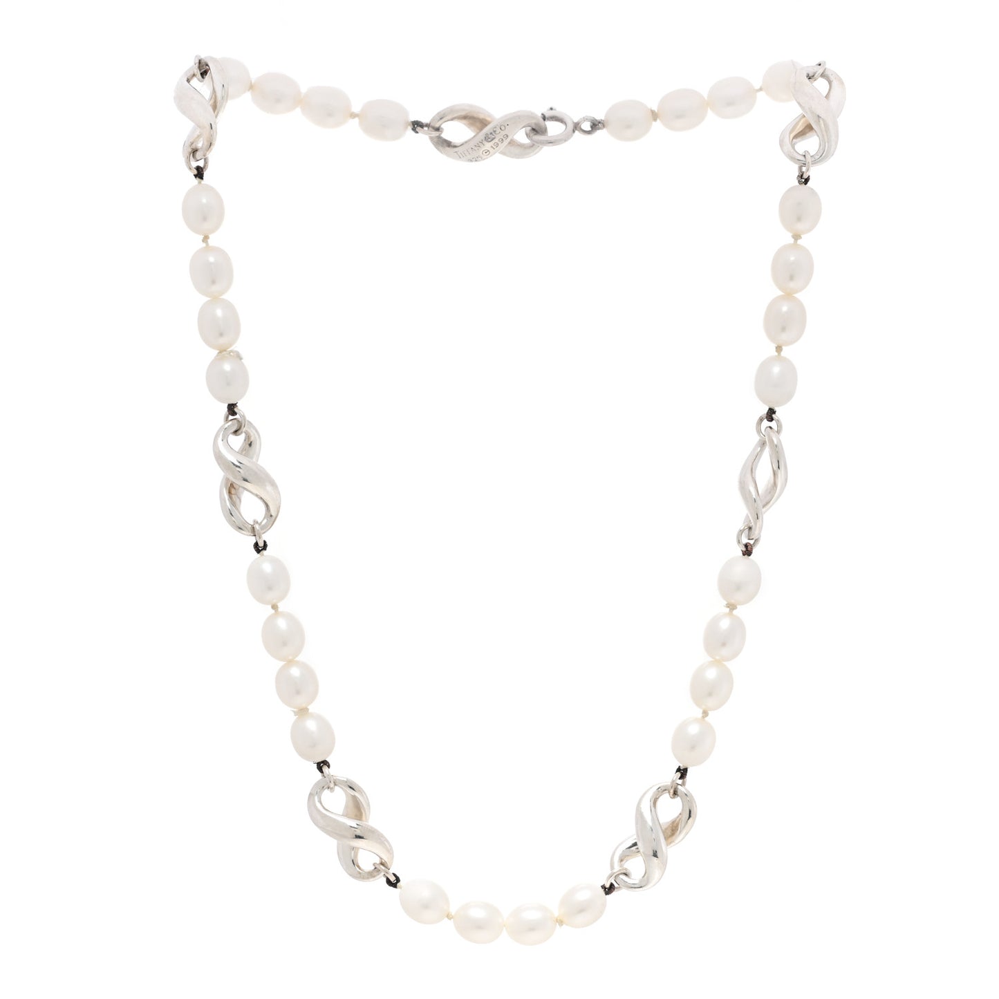 Sterling Silver Pearl Infinity Necklace