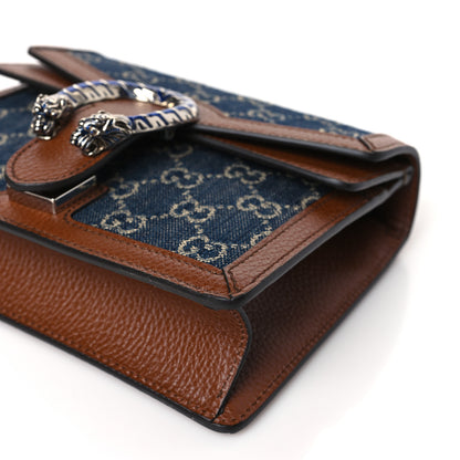 Gucci New Denim GG Monogram Dollar Calfskin Enamel Mini Dionysus Shoulder Bag Blue Tea Cuir Epilog Electric Blue 9 of 9