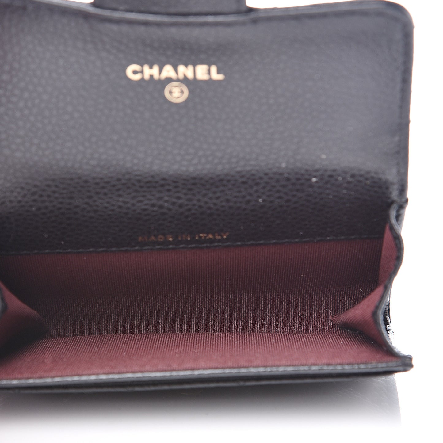 Caviar Quilted Flap Card Holder Black