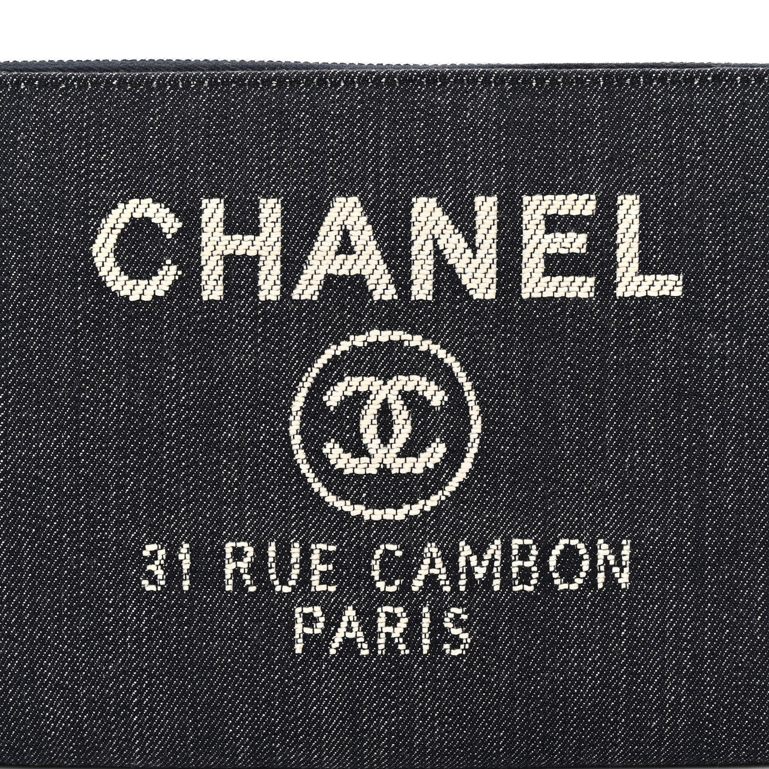 Chanel Denim Small Deauville Zipped Pouch Dark Blue 9 of 12