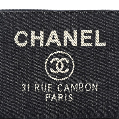 Chanel Denim Small Deauville Zipped Pouch Dark Blue 9 of 12