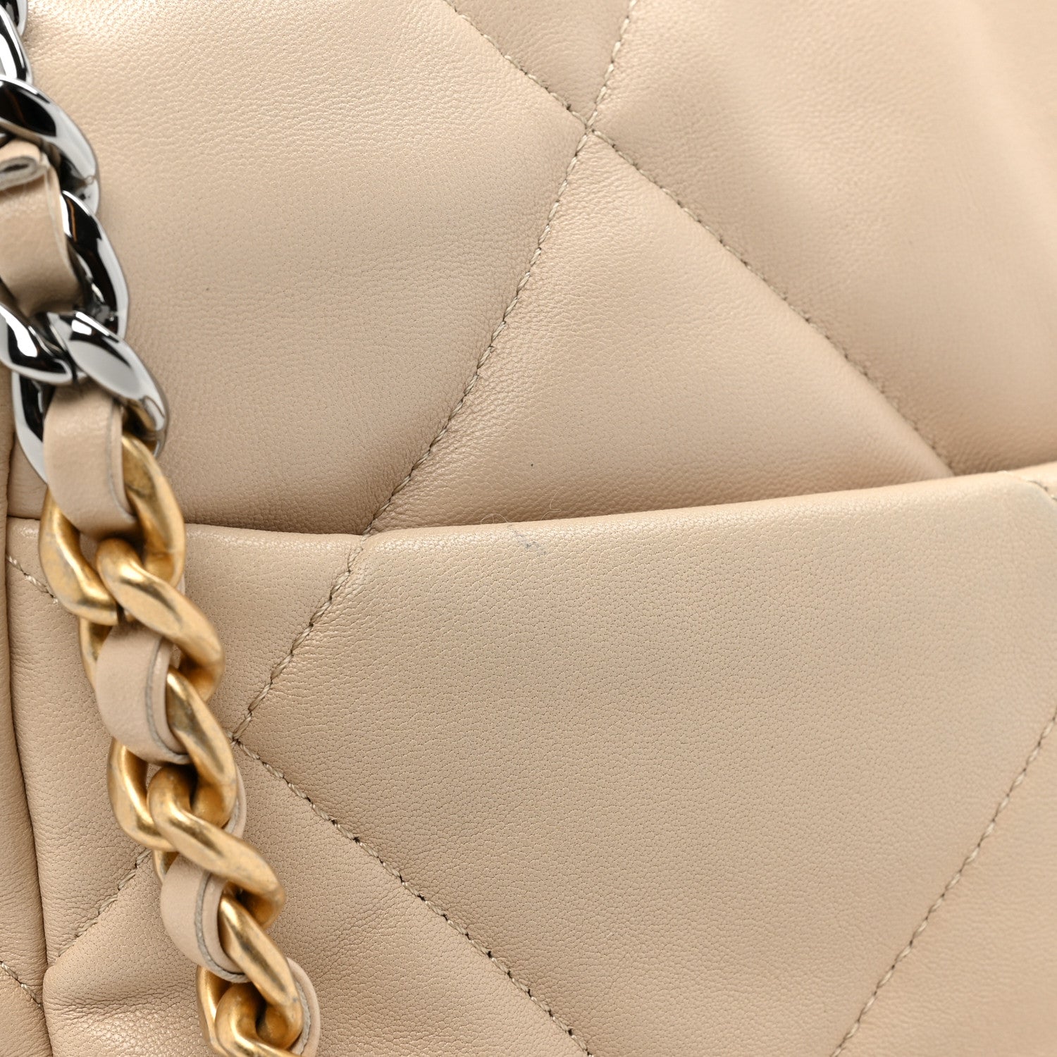 Chanel Lambskin Quilted Medium Chanel 19 Flap Beige 10 of 14