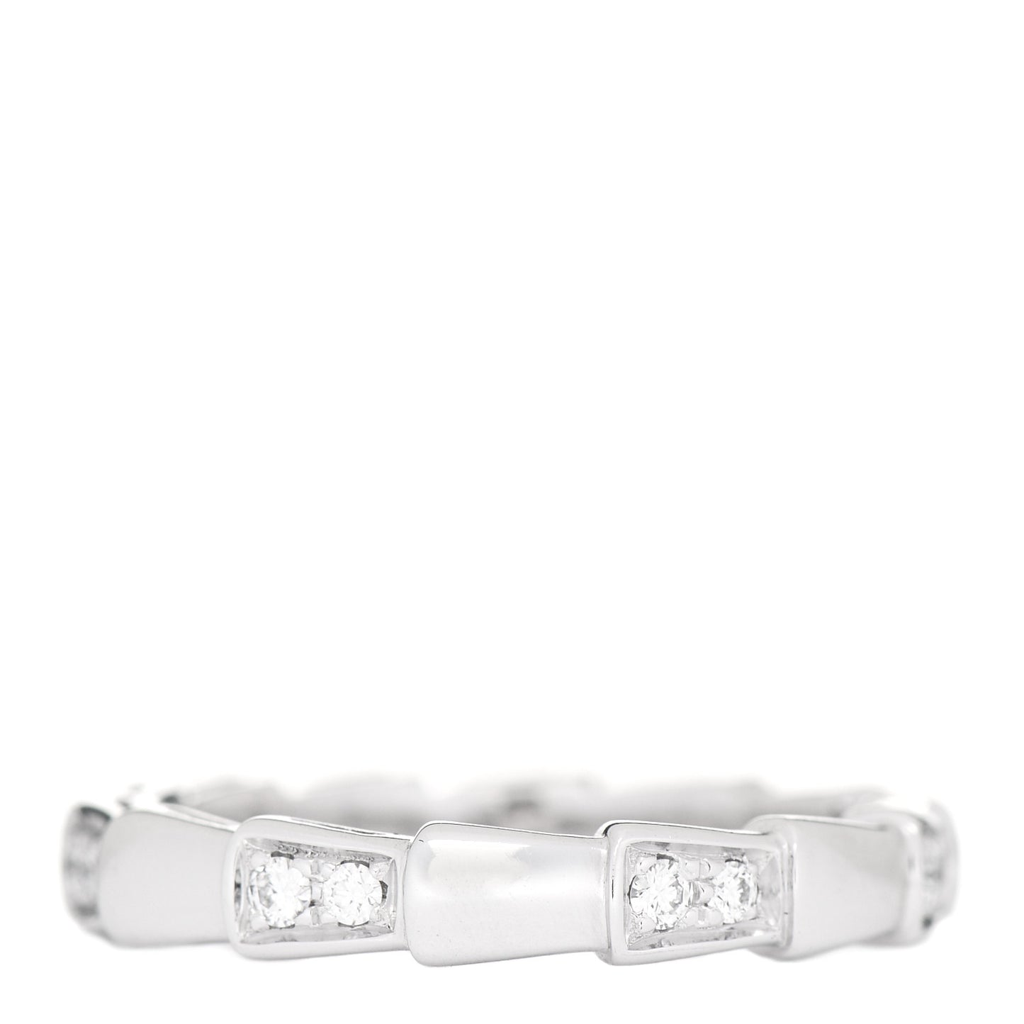 18K White Gold Diamond Serpenti Viper Band Ring 55 7.25