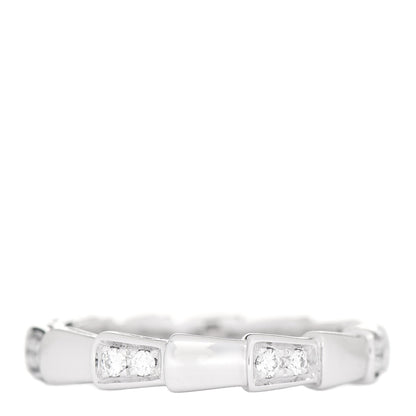 Bulgari 18K White Gold Diamond Serpenti Viper Band Ring 55 7.25 1 of 7