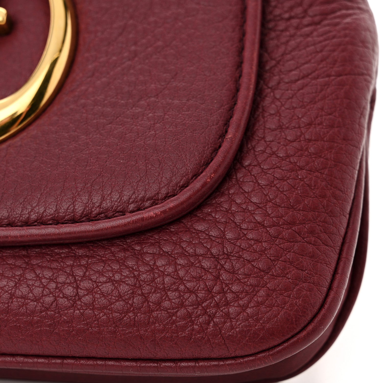 Gucci Pebbled Calfskin Small 1973 Chain Shoulder Bag Red 11 of 12