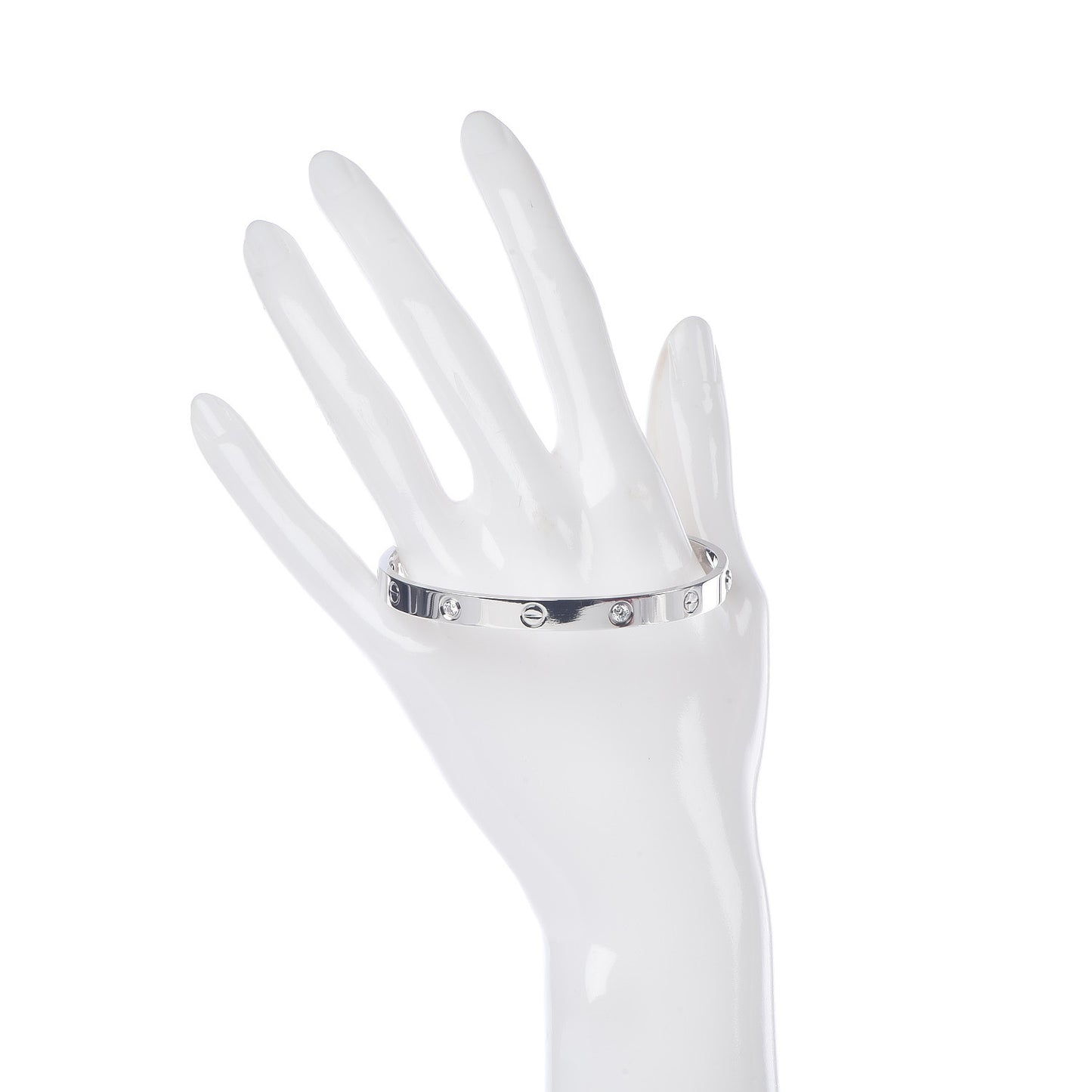 18K White Gold 4 Diamond LOVE Bracelet 19