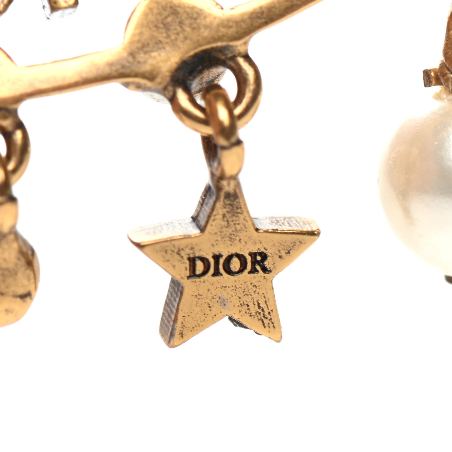 Pearl Crystal J'Adior Earrings Aged Gold