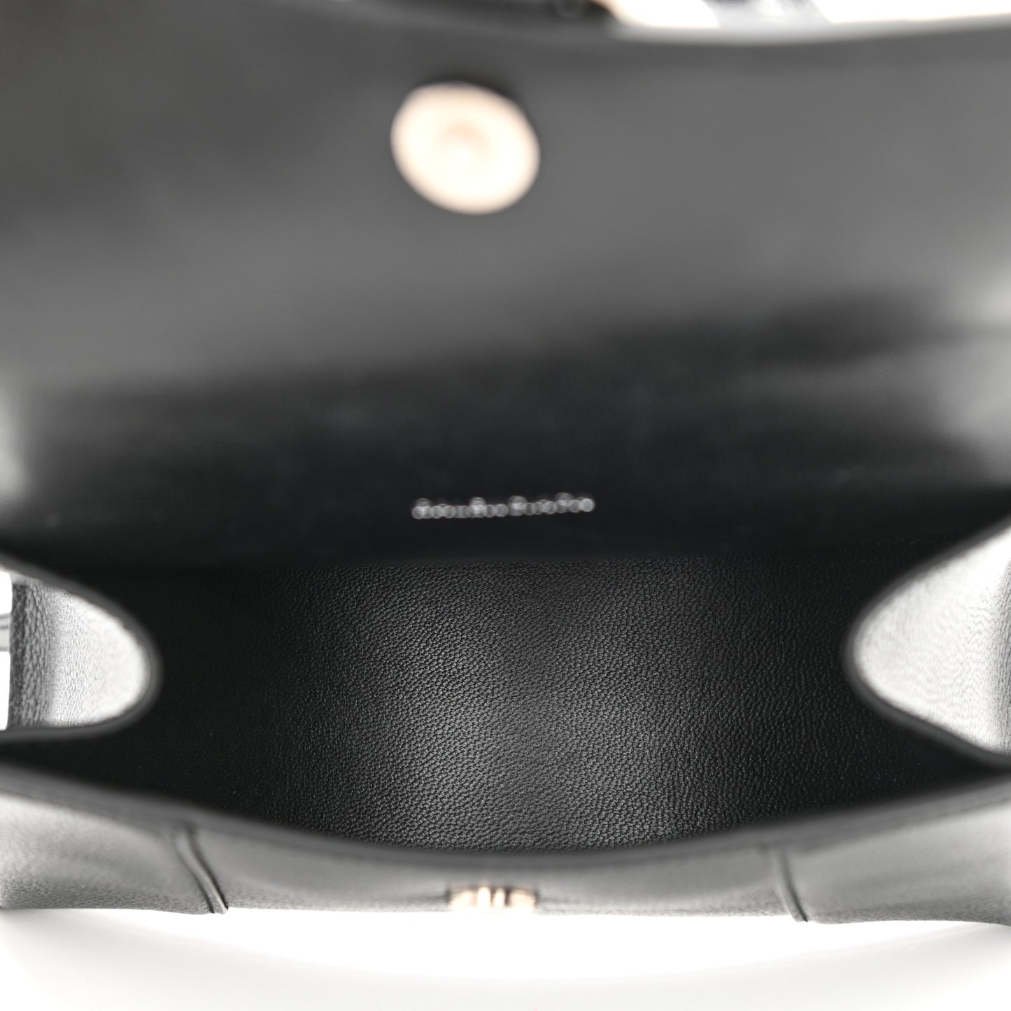 Grained Calfskin Hourglass Top Handle Bag XS Black