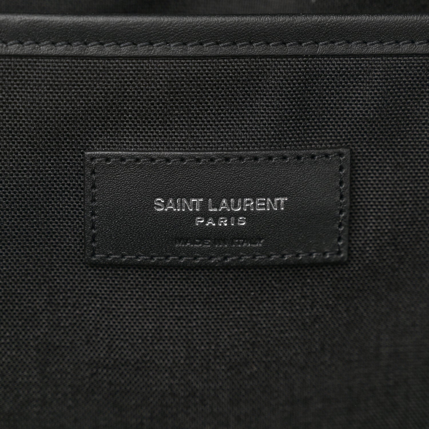 Saint Laurent Canvas Signature Embroidered City Backpack Black 6 of 10
