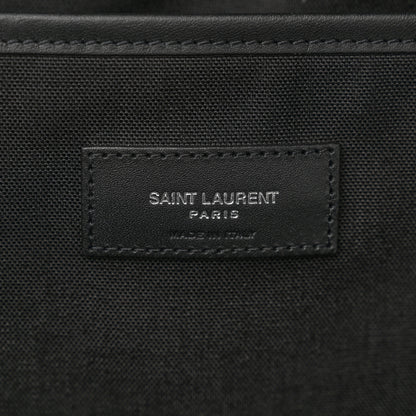 Saint Laurent Canvas Signature Embroidered City Backpack Black 6 of 10