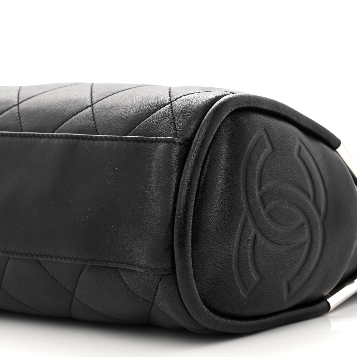 Chanel Lambskin Stitched Medium Ultimate Soft Tote Black 10 of 11