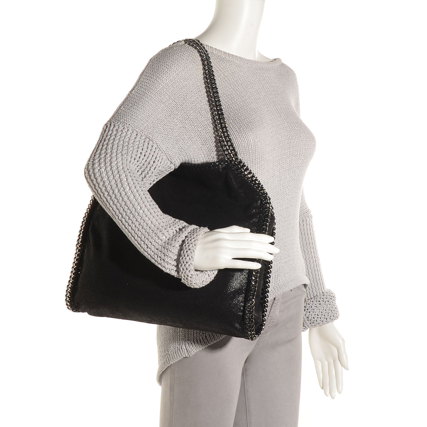 Stella McCartney Shaggy Deer Small Falabella Tote Black 2 of 8