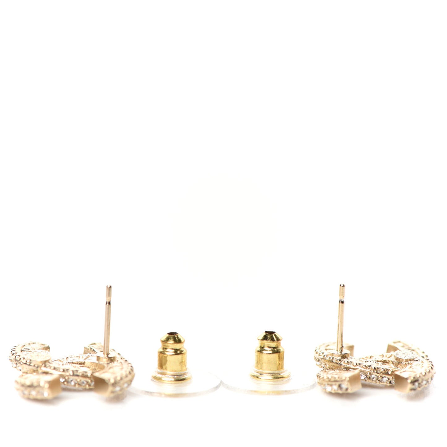 Crystal Timeless CC Earrings Light Gold