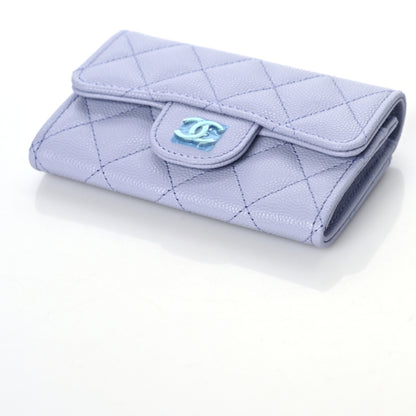 Chanel Caviar Quilted Flap Card Holder Wallet Light Purple 5 of 9