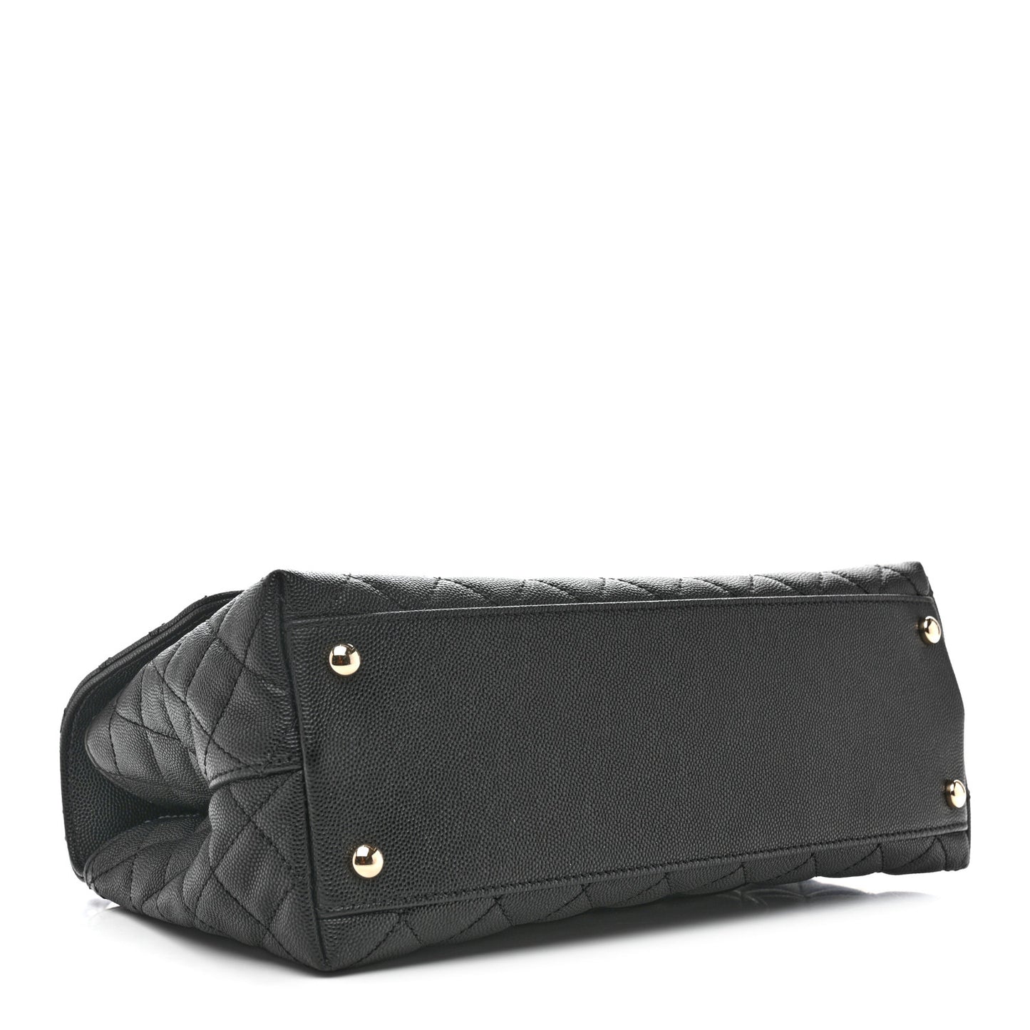 Caviar Quilted Small Coco Handle Flap Black