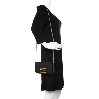 Fendi Vitello Palmellato Wallet on Chain with Pouches Black 3 of 10