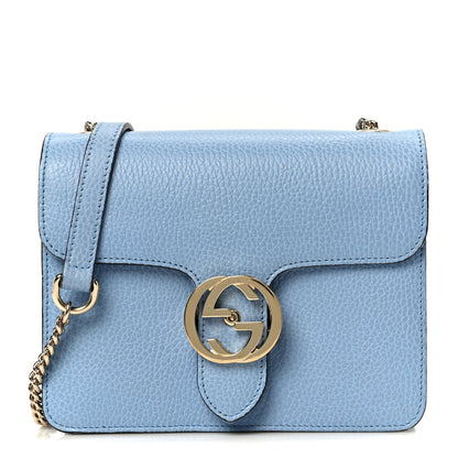 Gucci Dollar Calfskin Small Interlocking G Shoulder Bag Mineral Blue 1 of 10