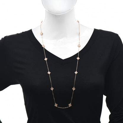 Van Cleef & Arpels 18K Rose Gold 16 Motifs Sweet Alhambra Necklace 2 of 4