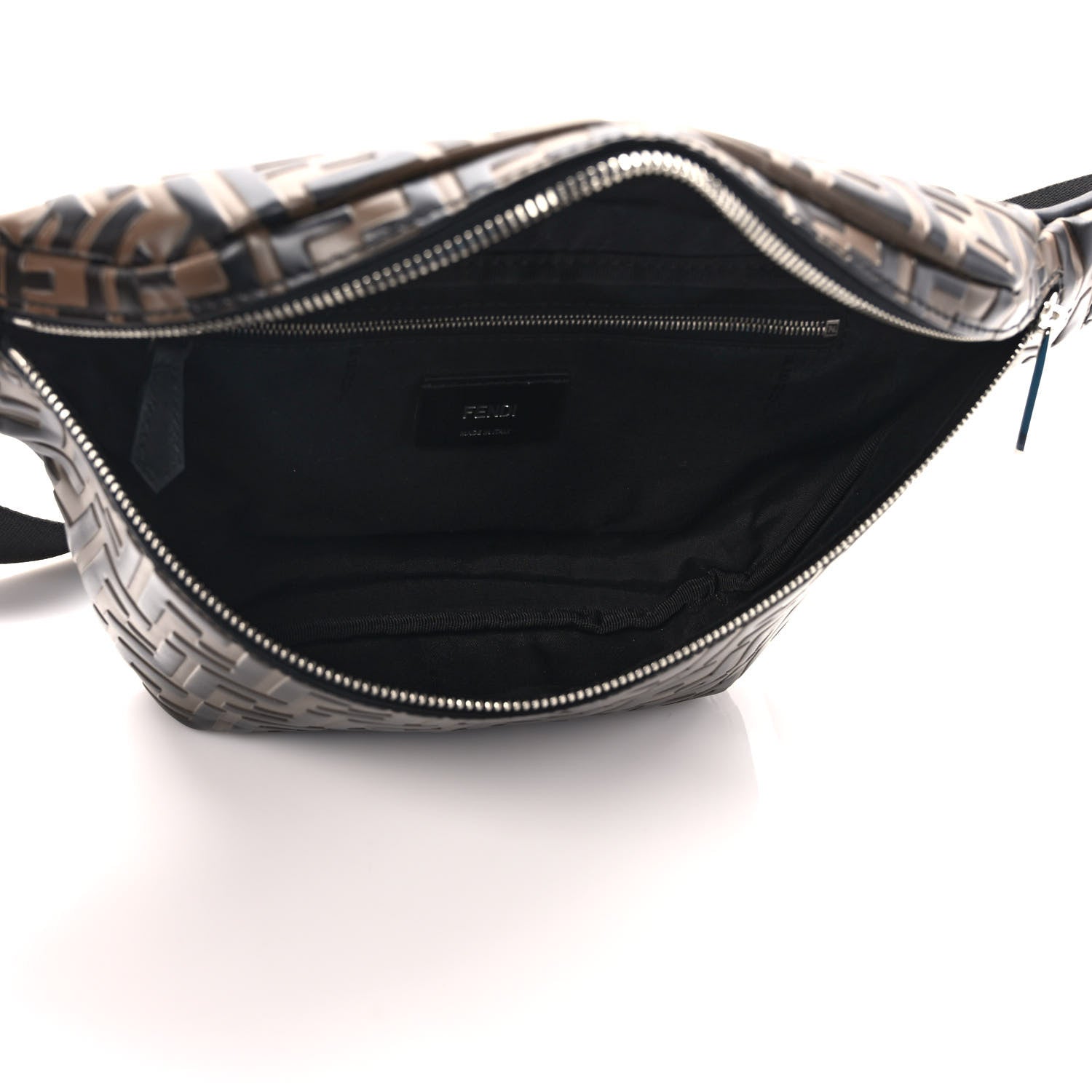 Fendi Vitello Century Bi-Color FF 1974 Embossed Belt Bag Maya Black 5 of 9