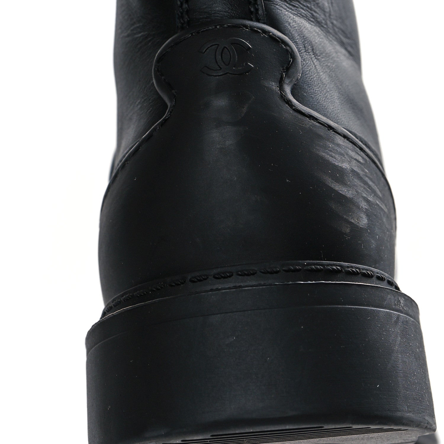 Chanel Calfskin Nylon CC Ankle Snow Boots 39.5 Black 9 of 10