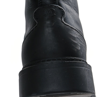 Chanel Calfskin Nylon CC Ankle Snow Boots 39.5 Black 9 of 10
