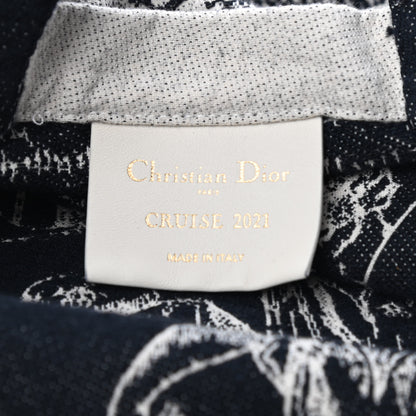 Christian Dior Canvas Print Cruise Tote Ivory Black 6 of 8