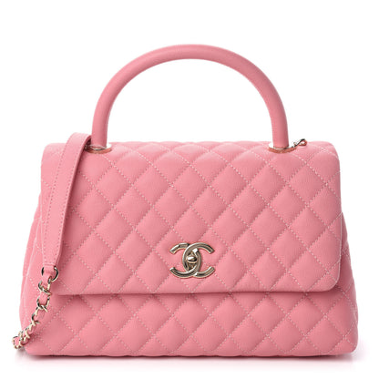 Chanel Caviar Quilted Small Coco Handle Flap Pink 1 of 11