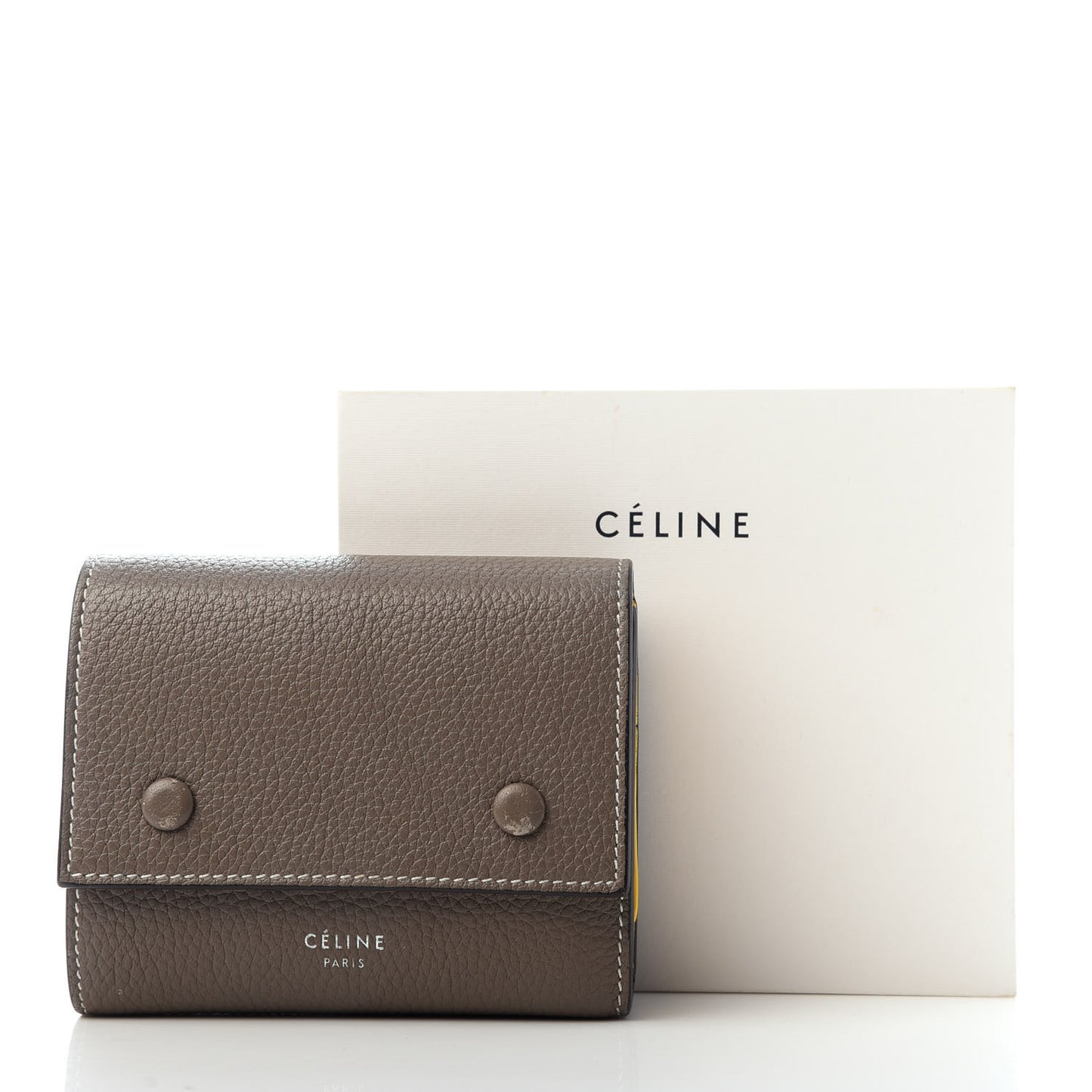 Drummed Calfskin Small Multifunction Folded Wallet Souris