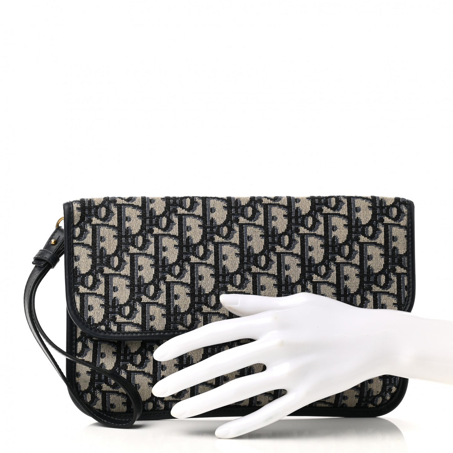 Oblique Flap Pouch Clutch Blue