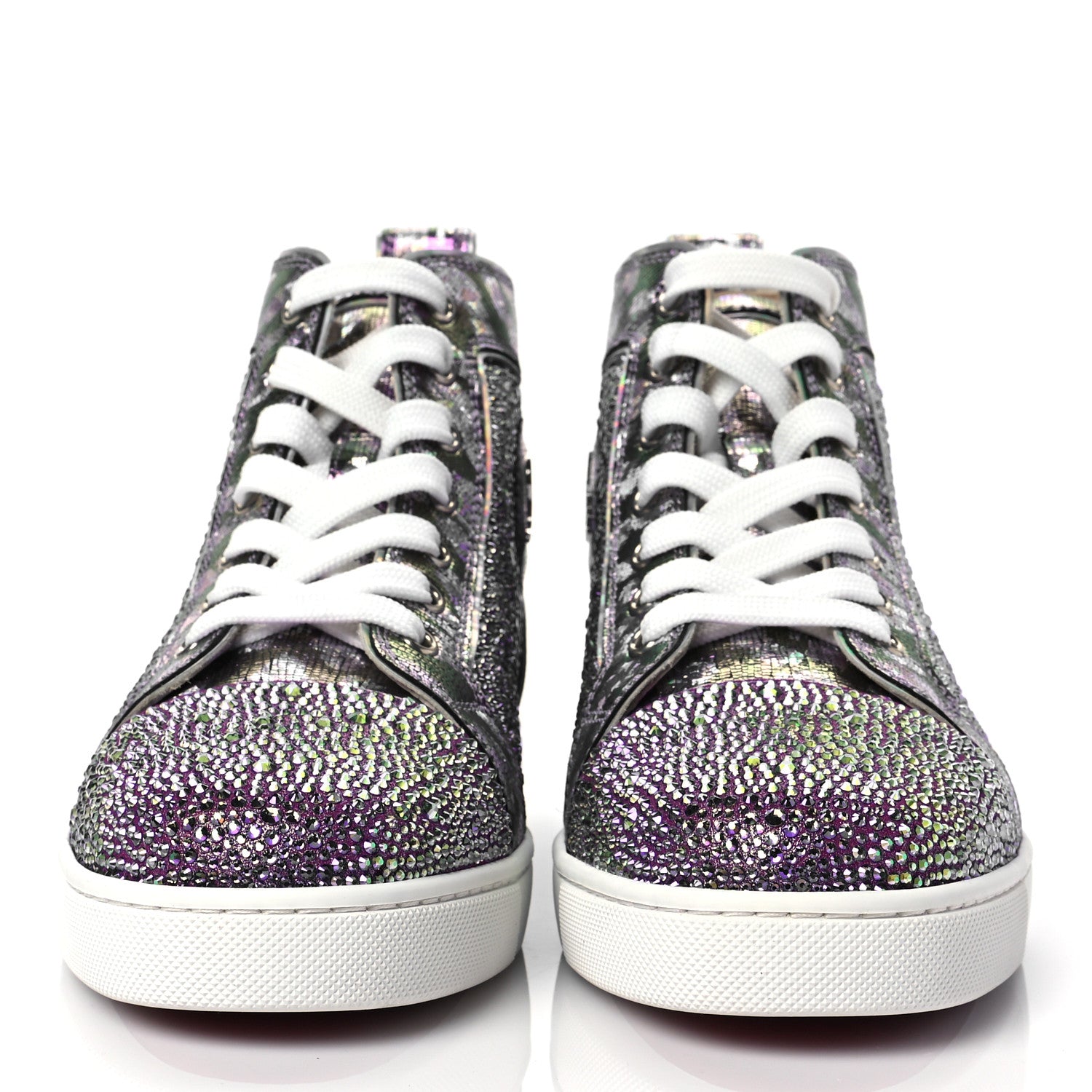 Christian Louboutin Veau Velours Strass Womens Louis Flat Sneakers 39 Renaissance 2 of 7