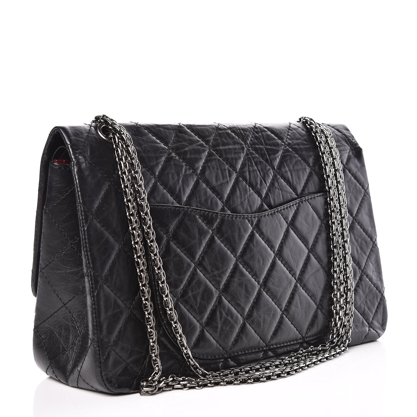 Aged Calfskin Quilted 2.55 Reissue 227 Flap Black